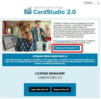 Download e ativação do CardStudio – etapa 1