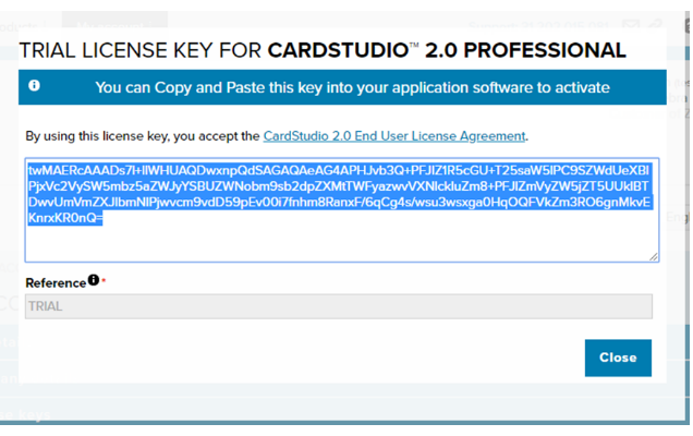 Paso 4 de descarga y activación de CardStudio